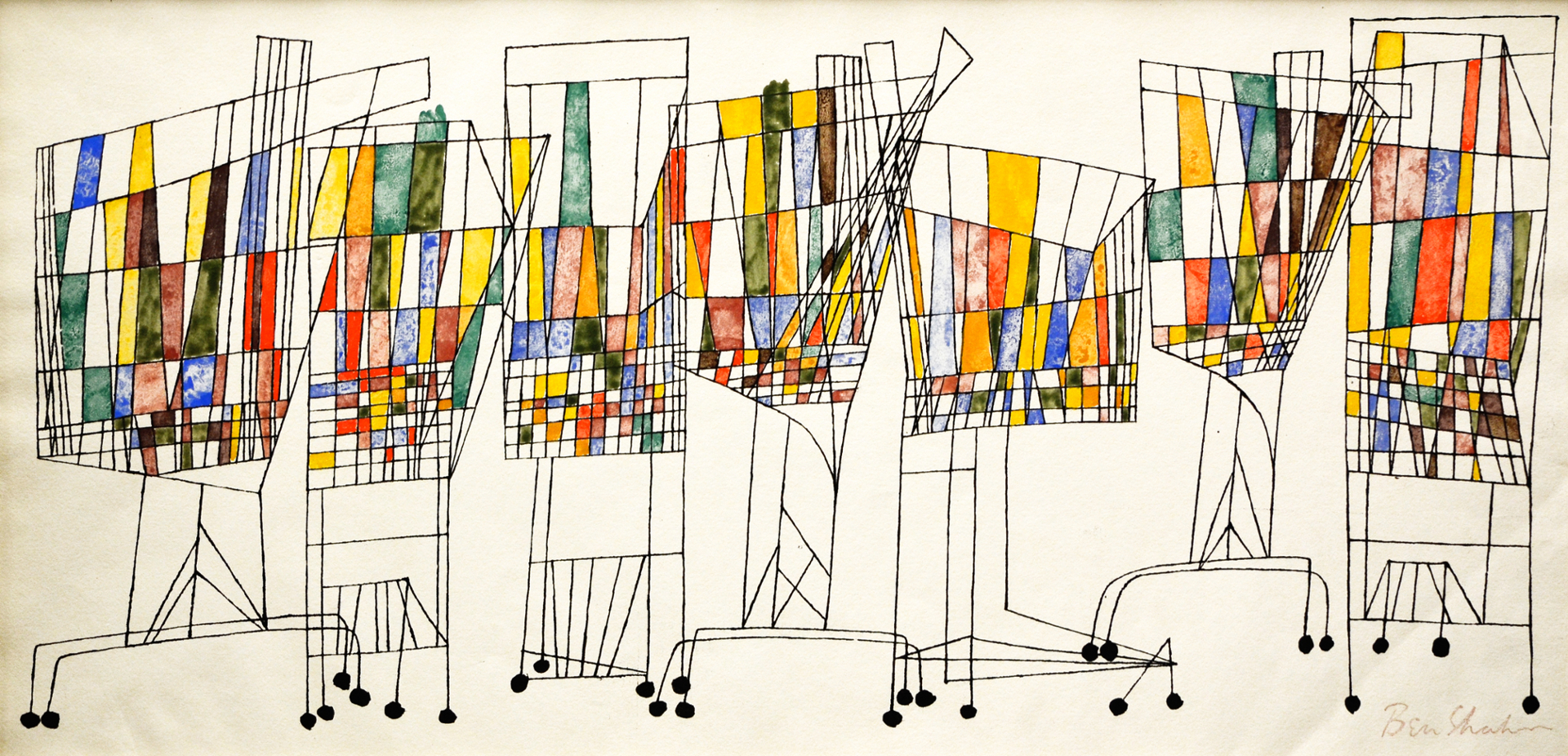 Screenprint of Stylized Grocery Carts