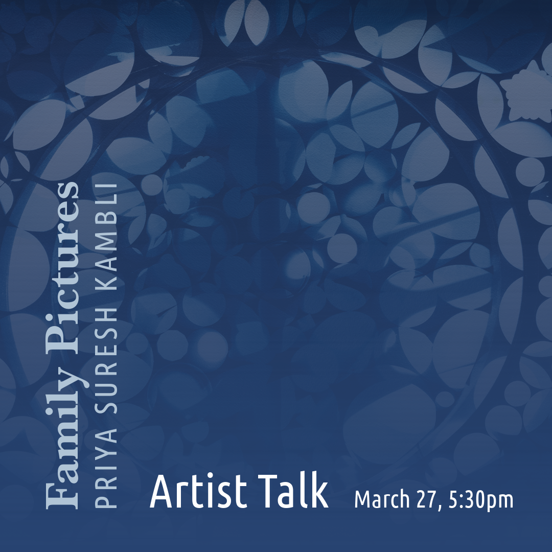 Promo image for gallery talk featuring an artwork by Priya Suresh Kambli