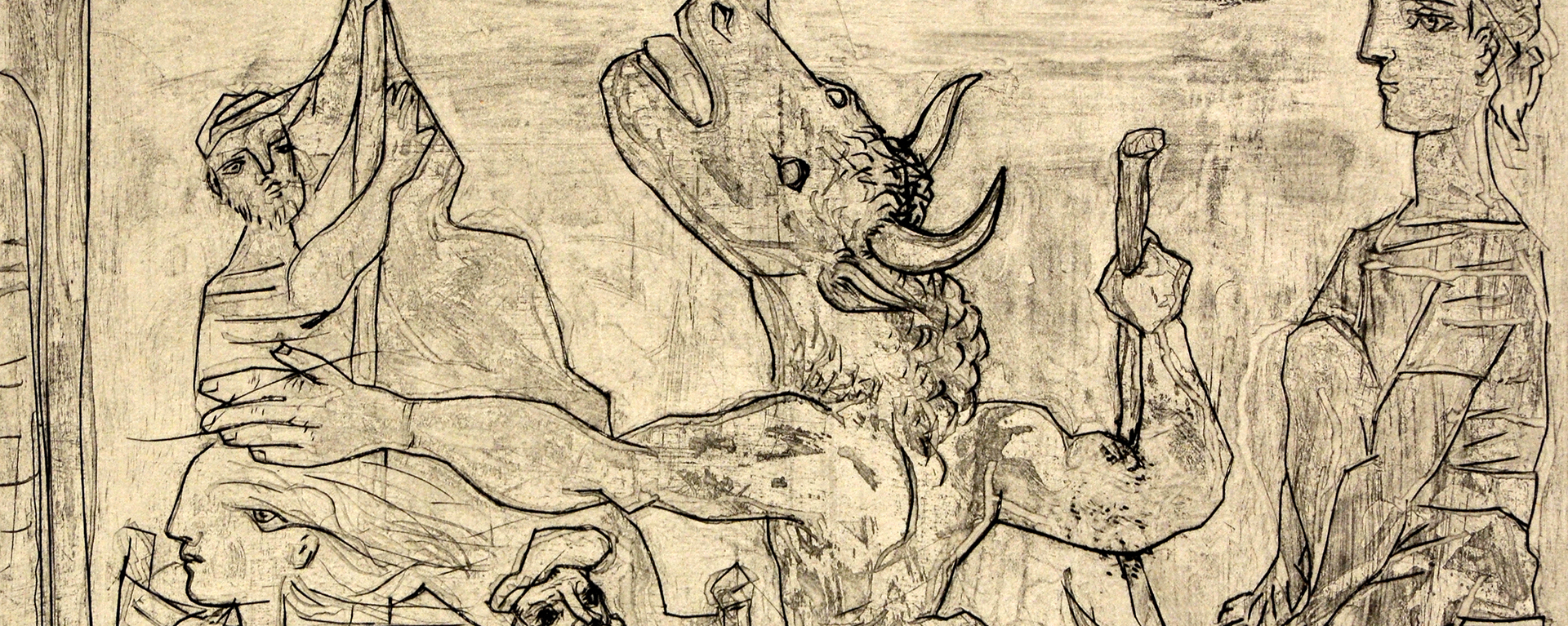 Picasso etching - Blind Minotaur Led by a Little Girl
