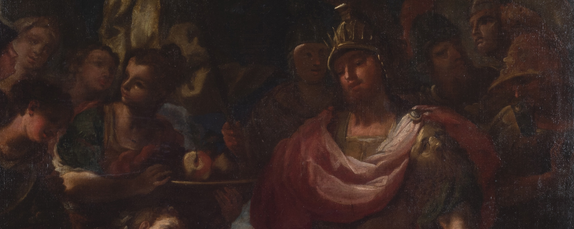 meeting of david and abigail, oil on canvas, 18th century, Mulvane Art Museum permanent collection